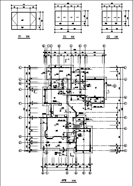 二套生态园联体别墅住宅楼建筑设计施工cad图纸